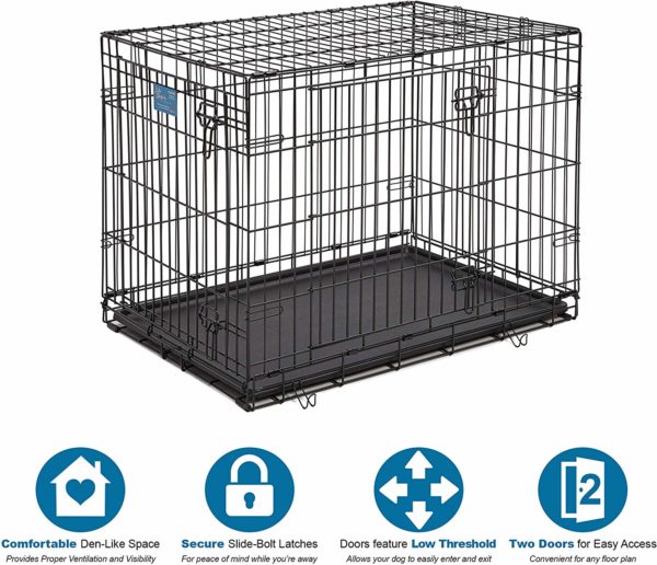 Midwest Life Stages 36 Double Door Folding Metal Dog Crate